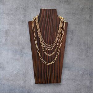 MULTI Layered Gold Tone Chain Necklace With Adjustable Length